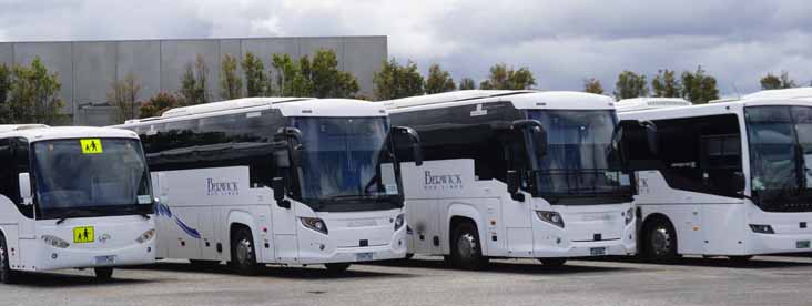 Berwick Higer Road Boss 56, Scania K360CB Higer Touring A80T 8 & 11 and Volgren Endura 1